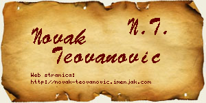 Novak Teovanović vizit kartica